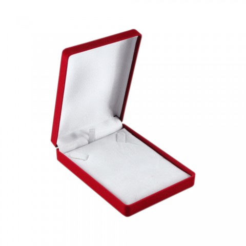 Kadife 9x12 Kolye Kutusu 24 Adet -Kırmızı