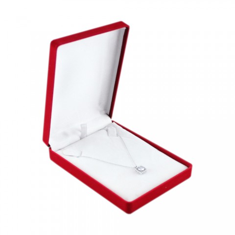 Kadife 9x12 Kolye Kutusu 24 Adet -Kırmızı
